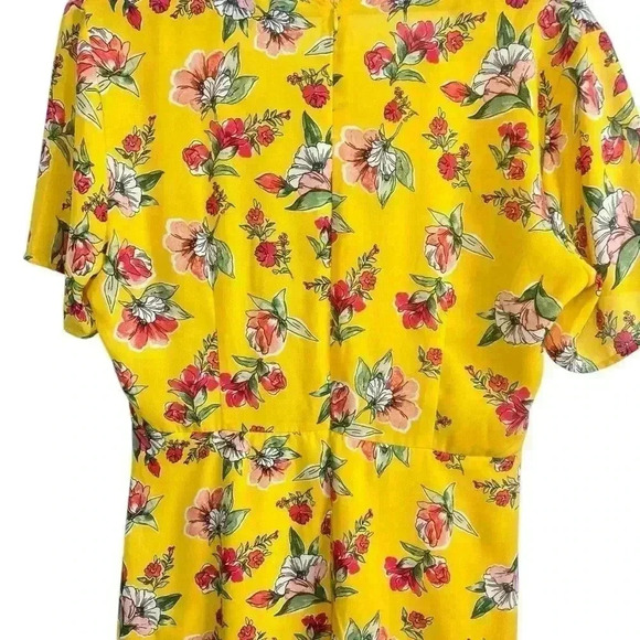 Lulus Windows Down Yellow Floral Print Button-Front Midi Dress | Size Large - Picture 5 of 8